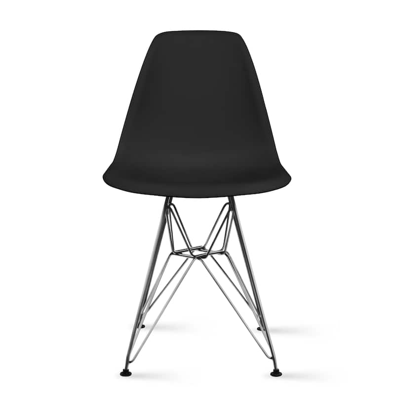 Designer Plastic Chairs Chrome Silver Wire Legs Retro Dining Accent Molded Shell Desk Office Work Chrome Base Kitchen