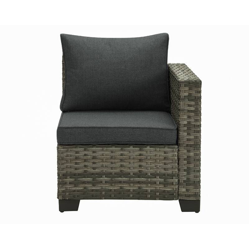 6 Pieces Patio Rattan Conversation Furniture Set with Coffee Table