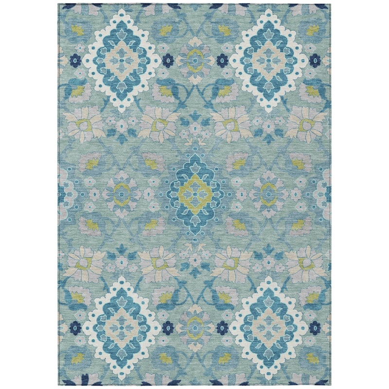 HomeRoots Oriental Traditional Rectangle Outdoor Rug