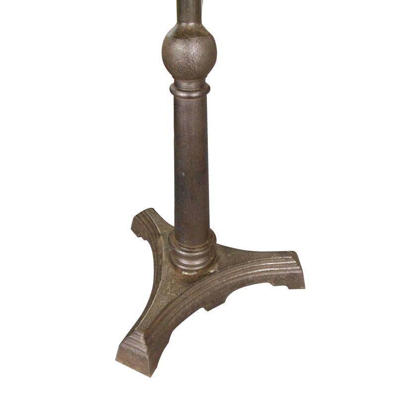 HomeRoots 30" Brown Iron Square Pedestal End Table - 24 in. x 30 in. x 24 in.