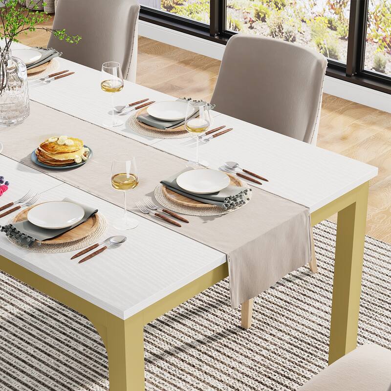 71" Modern Dining Table for 6-8, Kitchen Table for Dining Room - 70.87" L x 31.50" W x 29.53" H