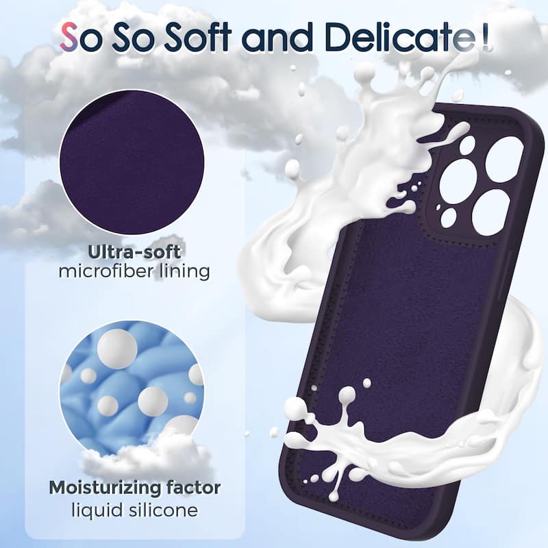 6.7" iPhone 15 Pro Max Case, Liquid Silicone Moisturizing Factor Extreme Soft Slim Phone Case with Stand,Compatible with MagSafe