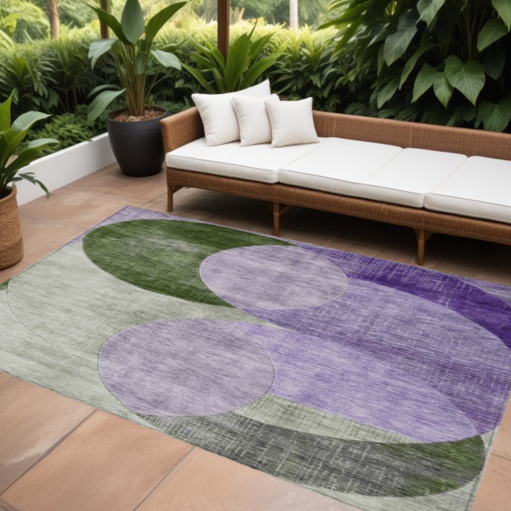 HomeRoots Geometric Transitional Rectangle Outdoor Rug
