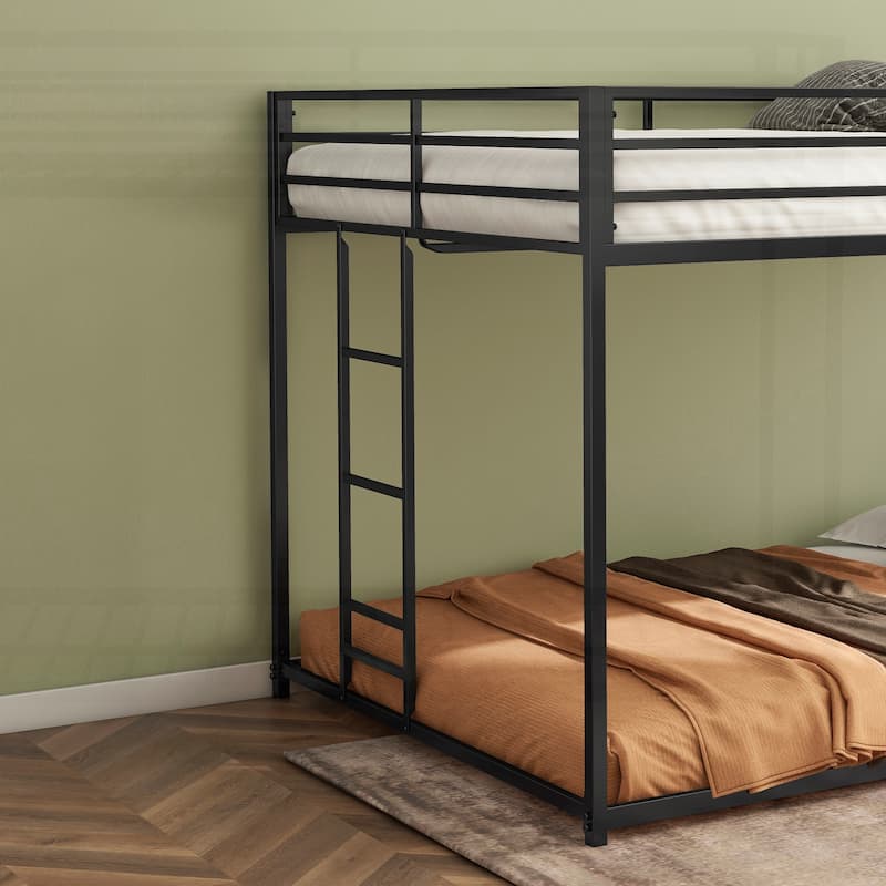 Sturdy Metal Full over Full Bunk Bed for Kids and Adults, Ensuring Safety and Comfort