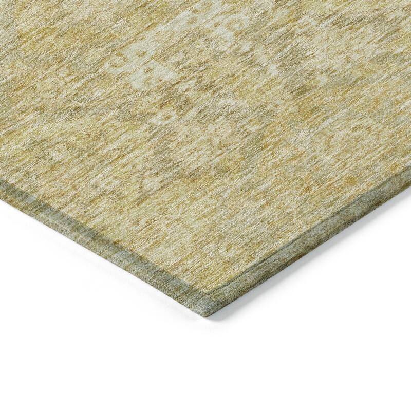 Machine Washable Indoor/ Outdoor Traditional Damask Chantille Rug