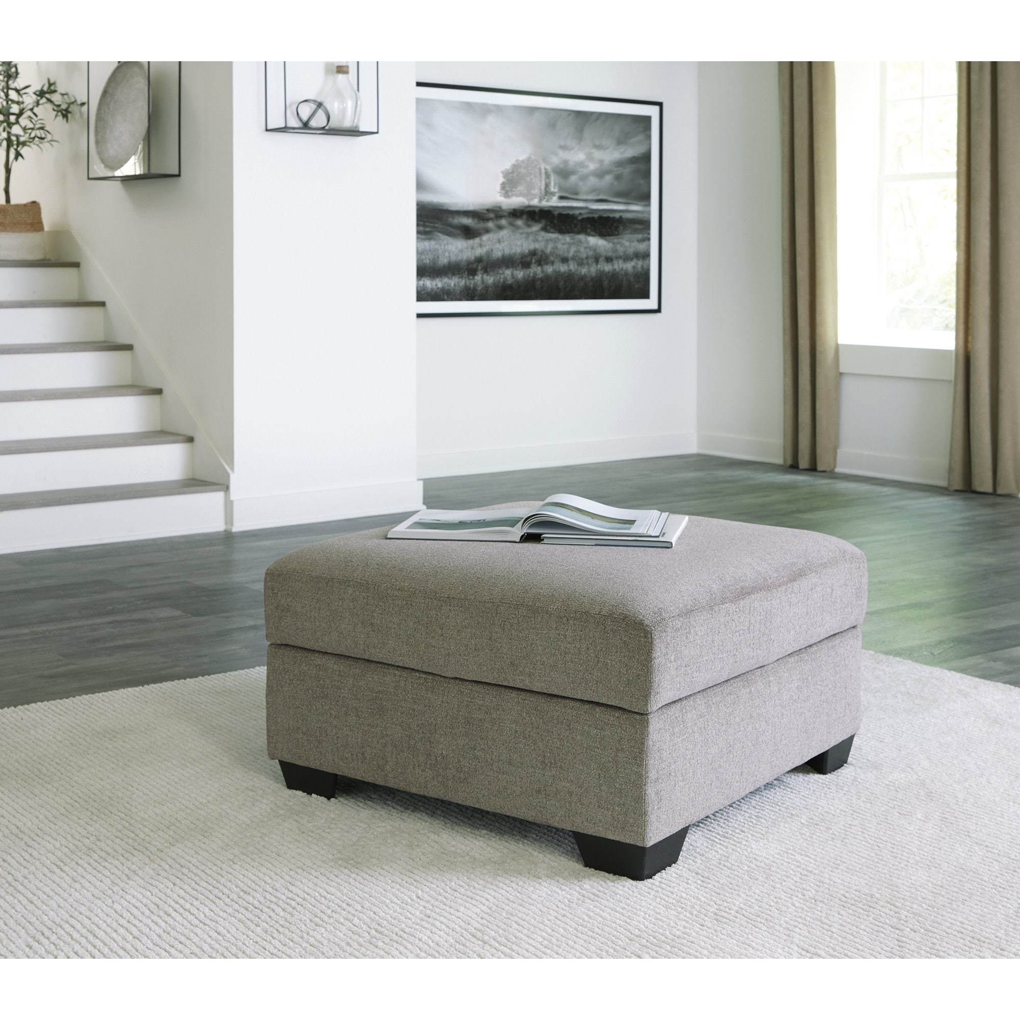 Signature Design by Ashley Creswell Gray Square Ottoman with Storage
