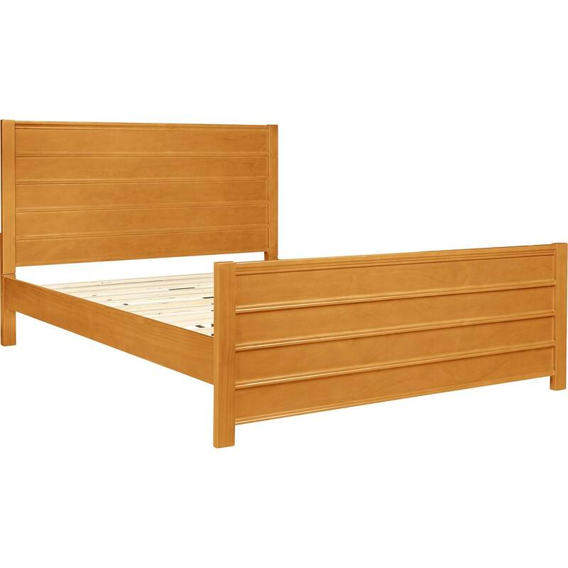 King Platform Bed Frame - Modern Low Profile Design, Solid Wood Slat Support, Easy Assembly, Oak Finish