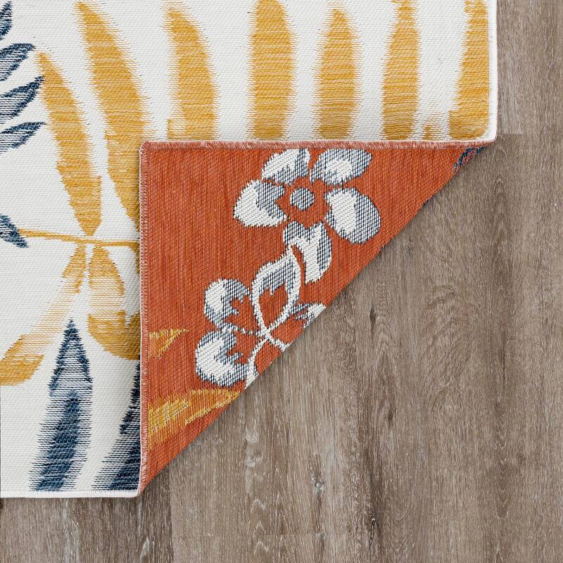 Alfresco Nautical & Coastal Floral & Botanical Reversible Indoor/Outdoor Area Rug