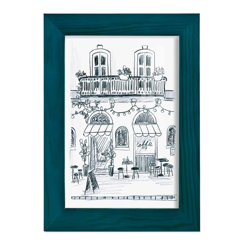 Italian Street Sketch II -Framed Print w/glass-Cherry Red