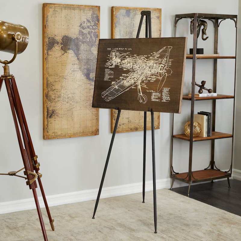Metal Traditional Easel - 24 x 17 x 70 - Black
