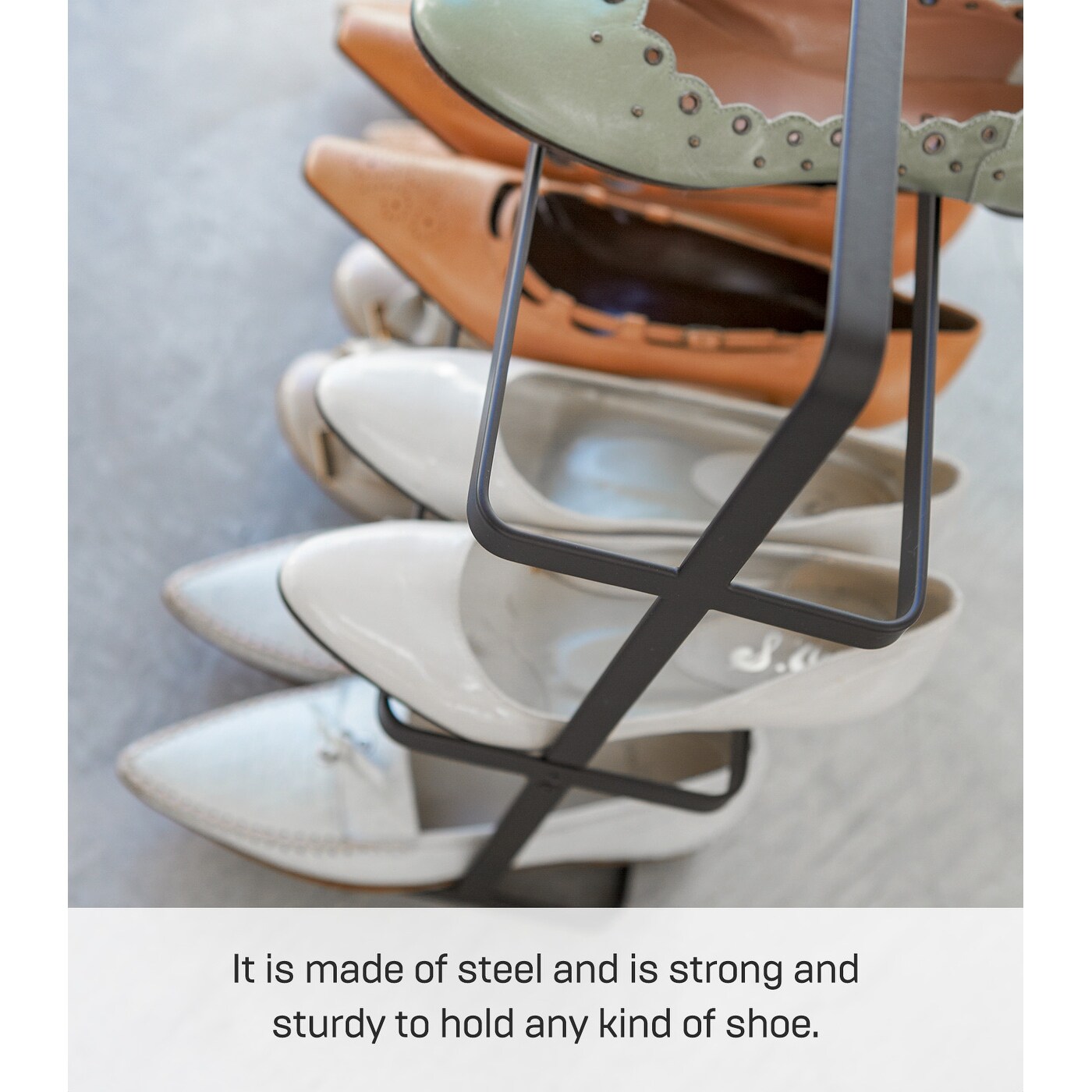 Yamazaki Home Shoe Rack - Two Styles, Steel, Holds 6 to 9 shoes