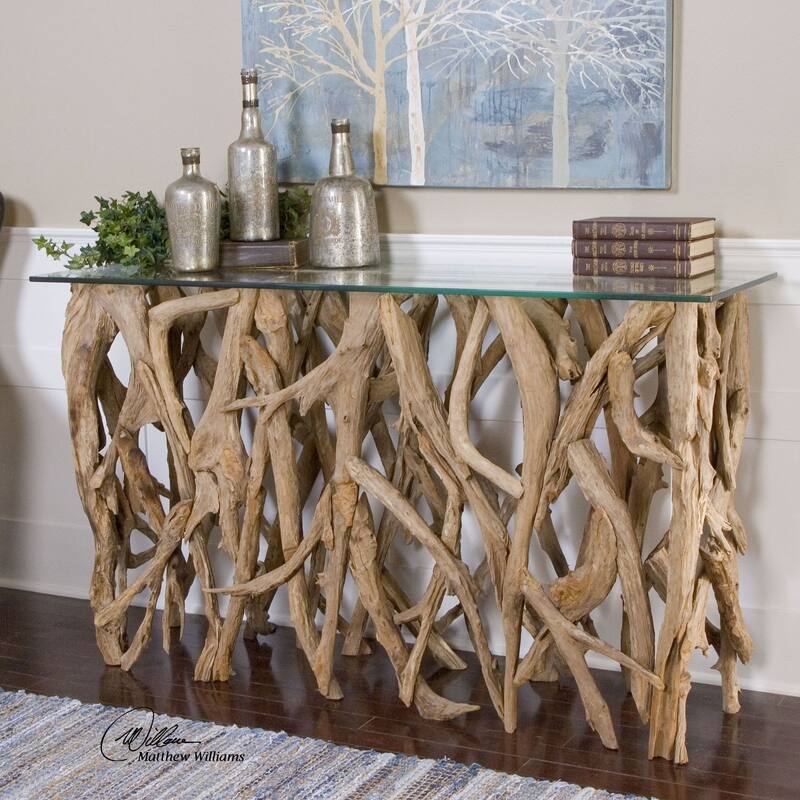 Uttermost Teak Wood Stick Console