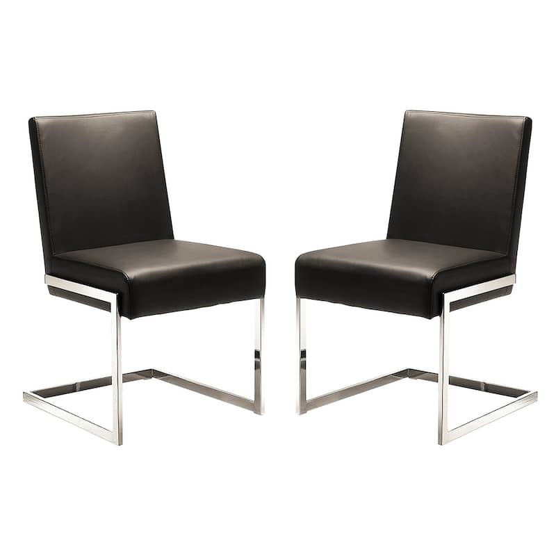 Casabianca Home Fontana Set of 2 Dining Chair in White PU Leather