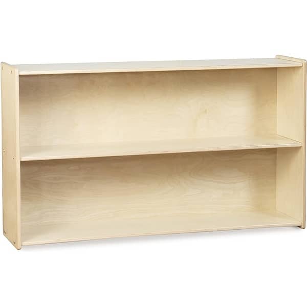 slide 2 of 5, RRI Goods 2 Shelf Montessori Horizontal Bookcase with Wheels, Wooden BookShelf Organizer Kids Supplies Storage Unit