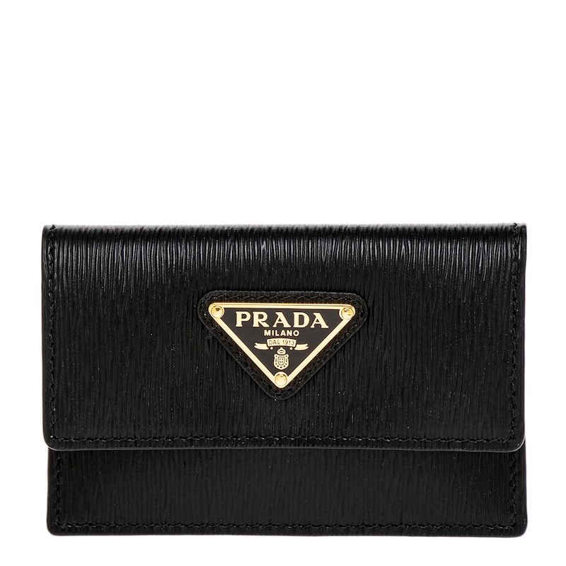 Prada Leather Card Holder - Black