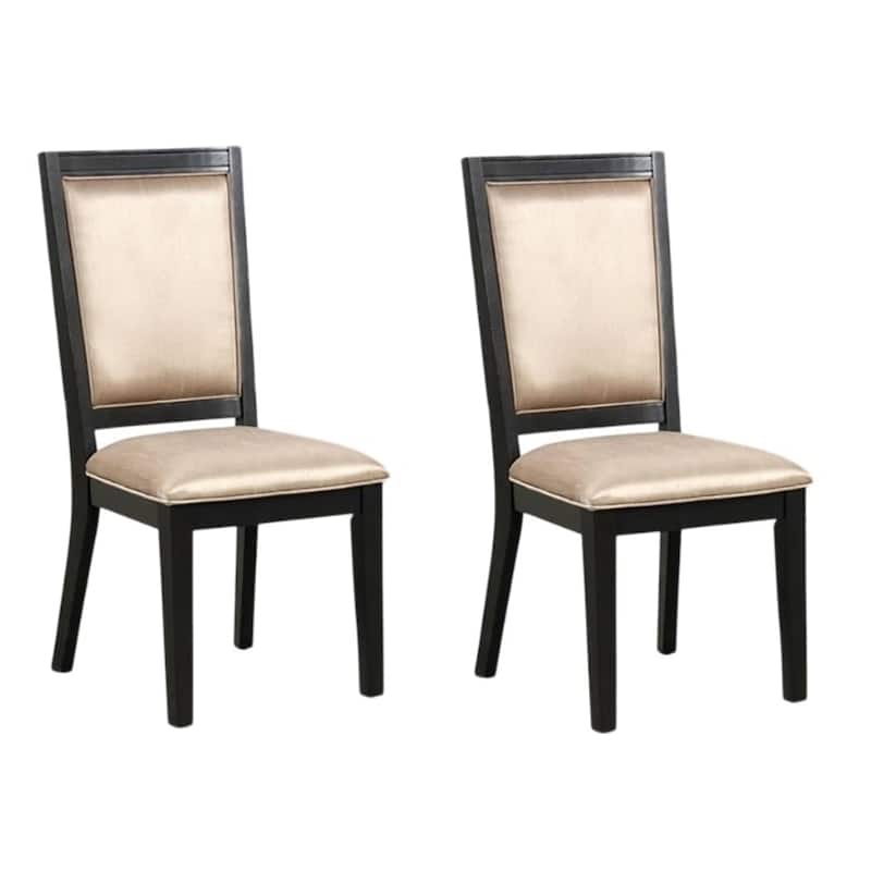 Yada Side Dining Chair Set of 2, Slatted Back, Espresso Brown