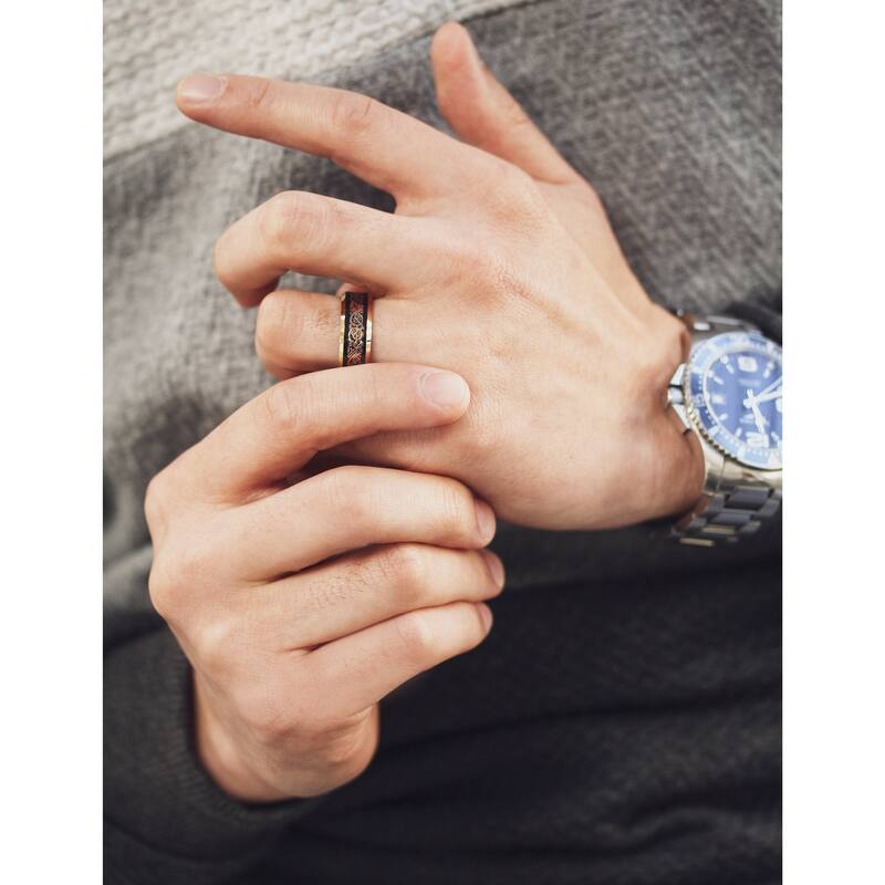 Kobelli 8mm Tungsten Carbide Celtic Dragon Ring