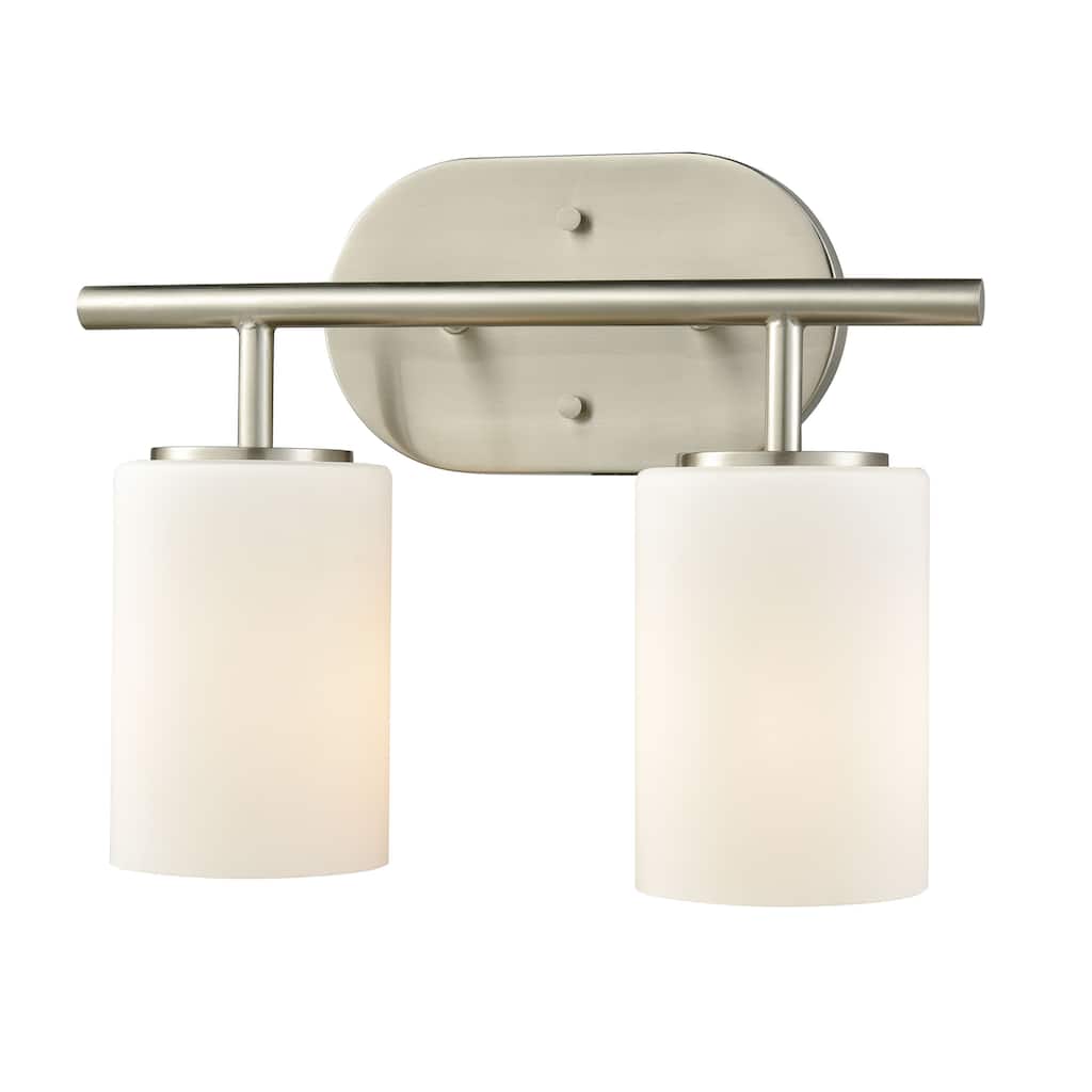 Pemlico 13-inch Wide 2-Light Vanity Light in Satin Nickel - 13