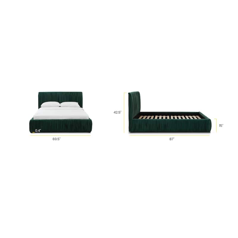Poly & Bark Ceres Queen Bed in Banff Green