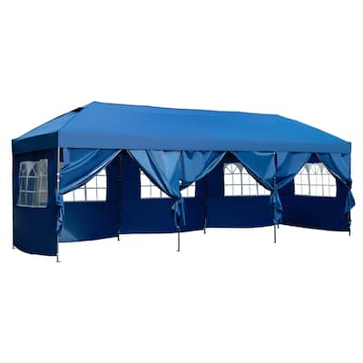 10x30 Pop Up Canopy with Sidewalls, Heavy Duty Outdoor Party Tent with Wheeled Bag, for Patio,Wedding, Backyard