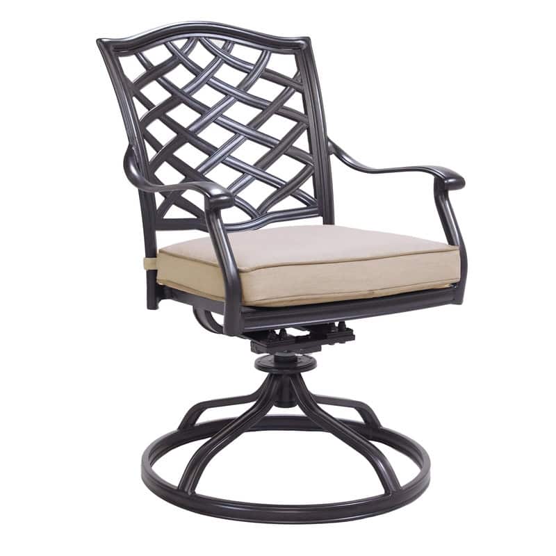 Deer Lake Aluminum Dining Swivel Chairs with Cushions (Set of 2) by Havenside Home