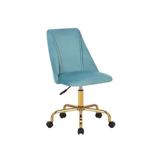 Porthos Homeporthos Home Caia Armless Office Chair Velvet Gold Metal Legs Aqua Dailymail