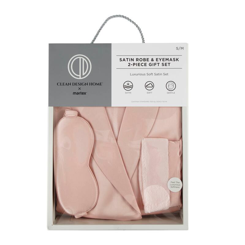 Clean Design Home x Martex Satin Robe And Eyemask Gift Set