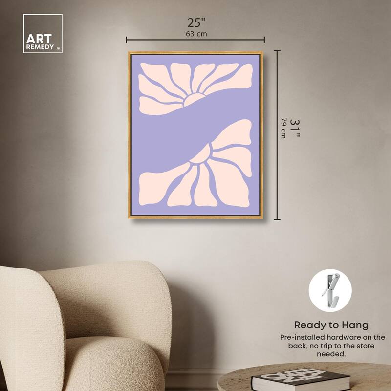 Split in two Flower Canvas by Art Remedy