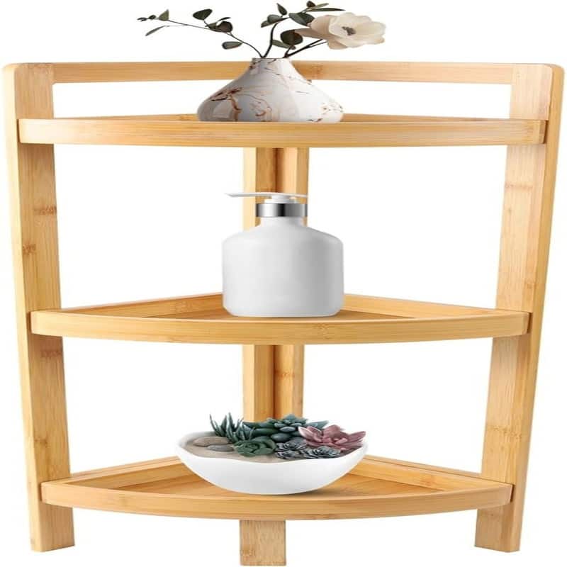 3-Tier Bamboo Corner Shelf