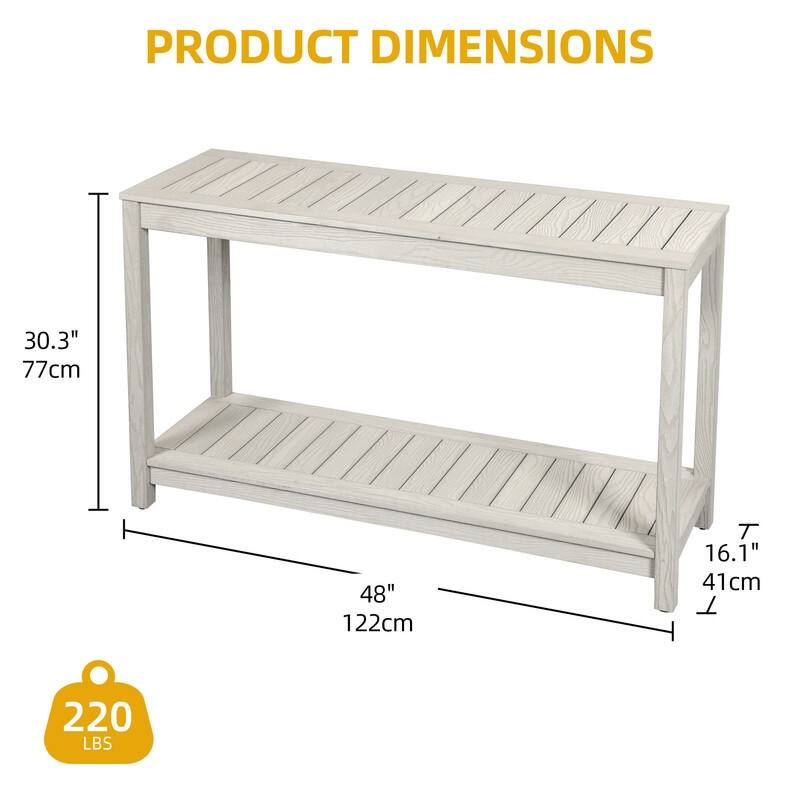 Moasis Outdoor Console Table with Storage Shelves - 48"x16.1"x30.3" - Grey