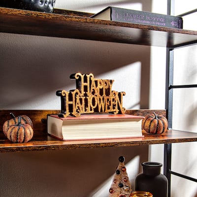 10" Glitter Resin "Happy Halloween"