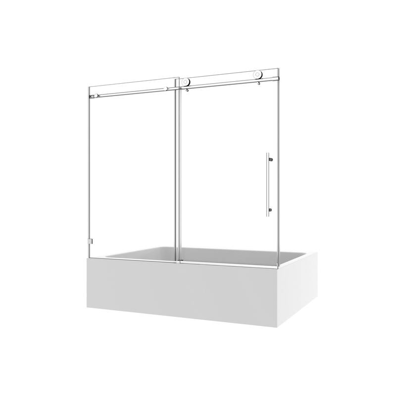 56"-60"W x 70"Frameless Tub Door with Adjustable Soft-Close Feature
