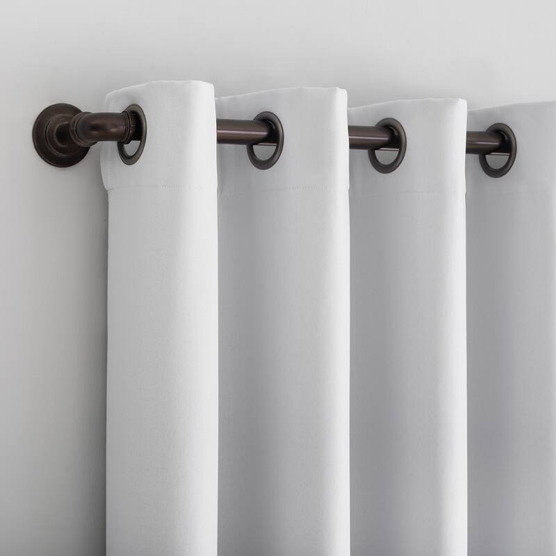 Sun Zero Tyrell Tonal Texture Draft Shield Fleece Insulated Total Blackout Grommet Curtain Panel, Single Panel
