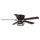 preview thumbnail 13 of 17, 48" Antique Wooden 5-Blade Black Flush Mount Ceiling Fan with Light