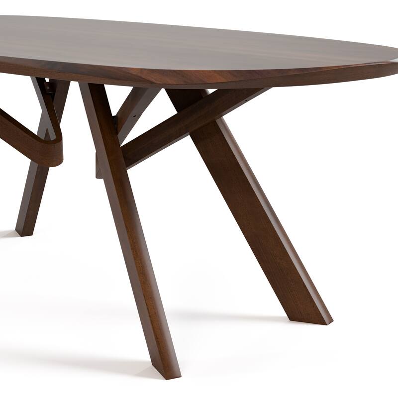 Furniture of America Abigail VI Mid-Century Modern 7-Piece Walnut Solid Wood Dining Set with Padded Chairs
