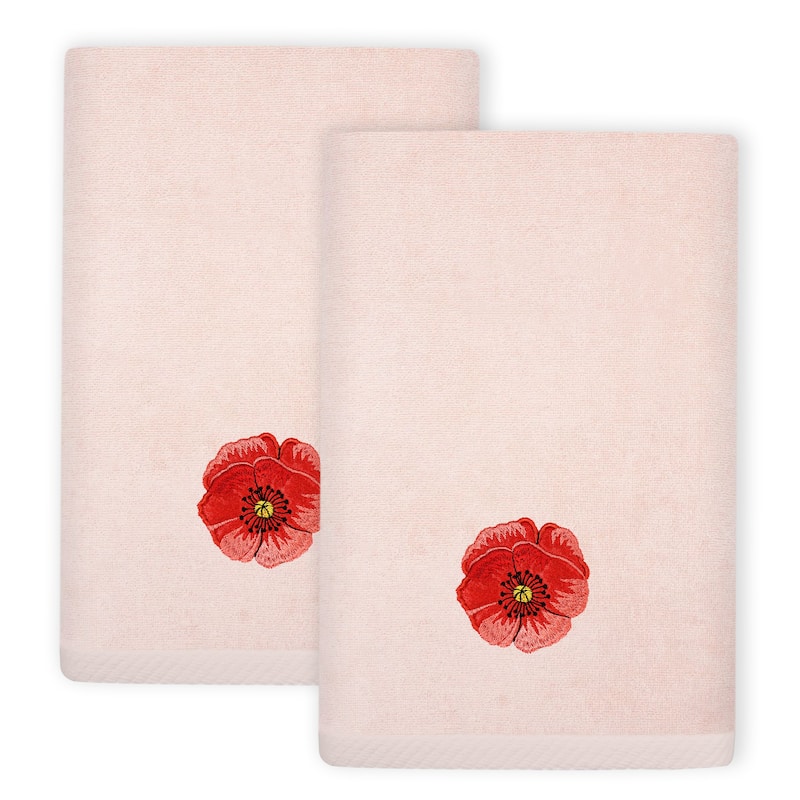 Authentic Hotel and Spa Turkish Cotton Polly 2 PC Fingertip Towel Set - Blush