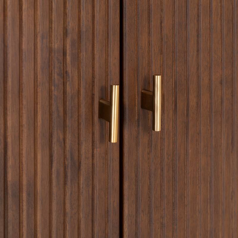 SAFAVIEH Couture Elladora Ribbed Front Wood Bookcase - 34"W x 15"D x 76"H