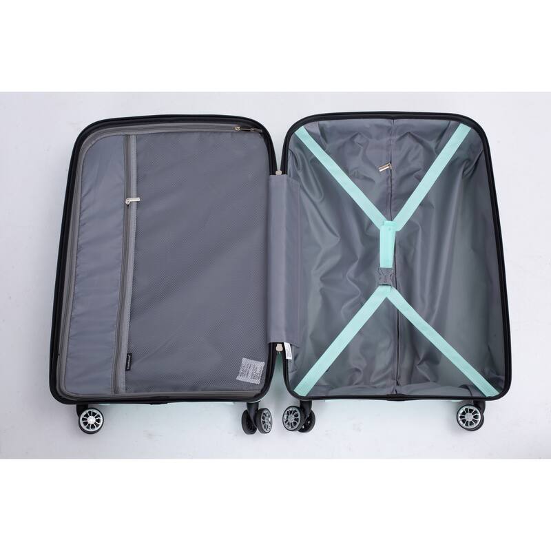Hardshell 3 Piece PP Luggage Sets, Lightweight Durable Luggage Set with TSA Lock