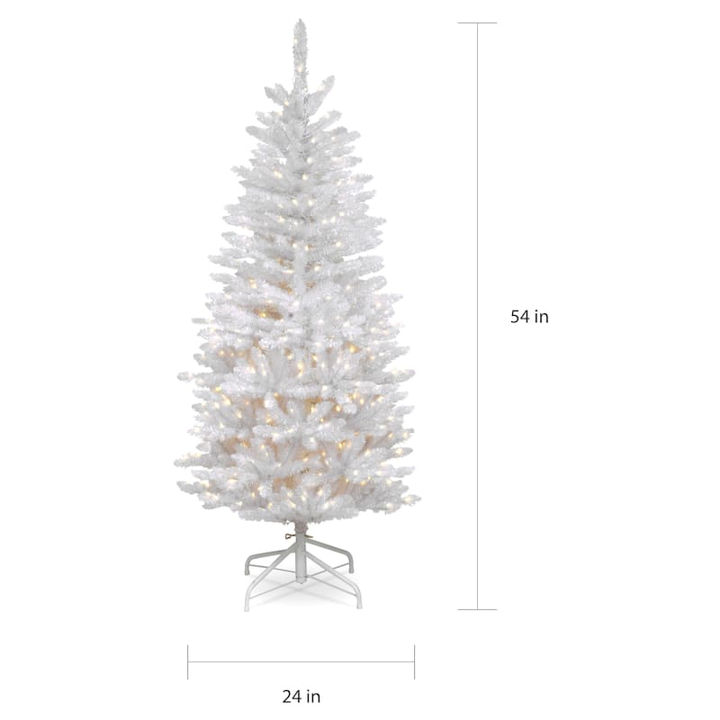 4.5 ft. Kingswood White Fir Pencil Tree with Clear Lights
