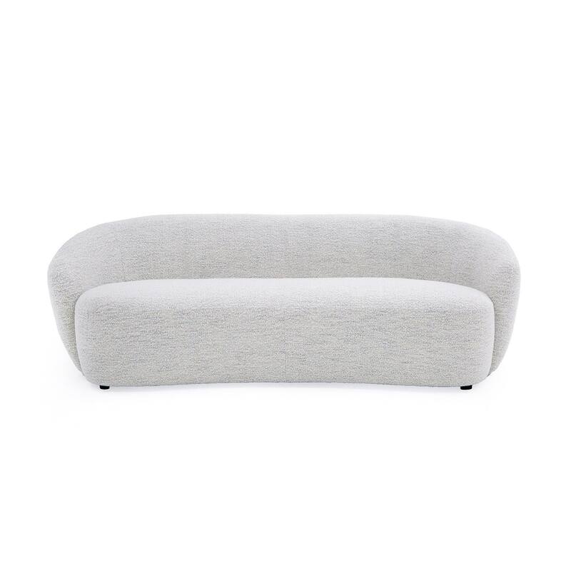 HomeRoots 90" Off White Fabric Sofa With Black Legs