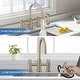 preview thumbnail 6 of 17, PROOX Double Handle Bridge Kitchen Faucet with Side Sprayer