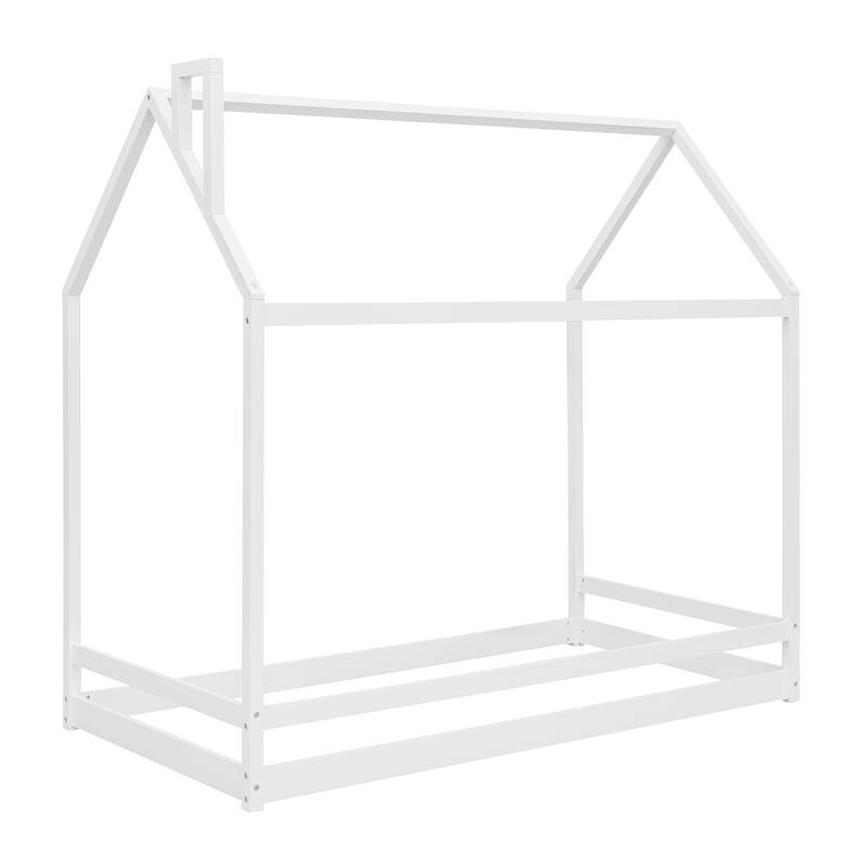 Twin Size House Bed Frame Floor Montessori House Bed for Boys and Girls