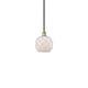 Option Black Antique Brass / White Glass with White Rope
