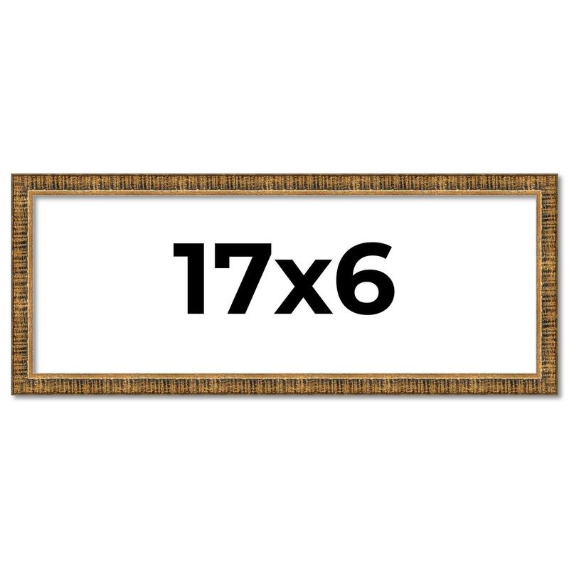 17x6 Frame Gold Solid Wood Picture Frame - Complete Modern Photo Frame