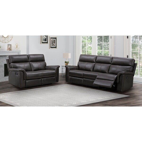 Abbyson waltham leather reclining loveseat on sale