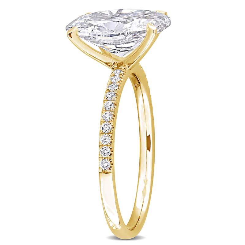 Miadora 3 1/6ct TW Oval Lab-Grown Diamond Solitaire Engagement Ring 14k Yellow Gold