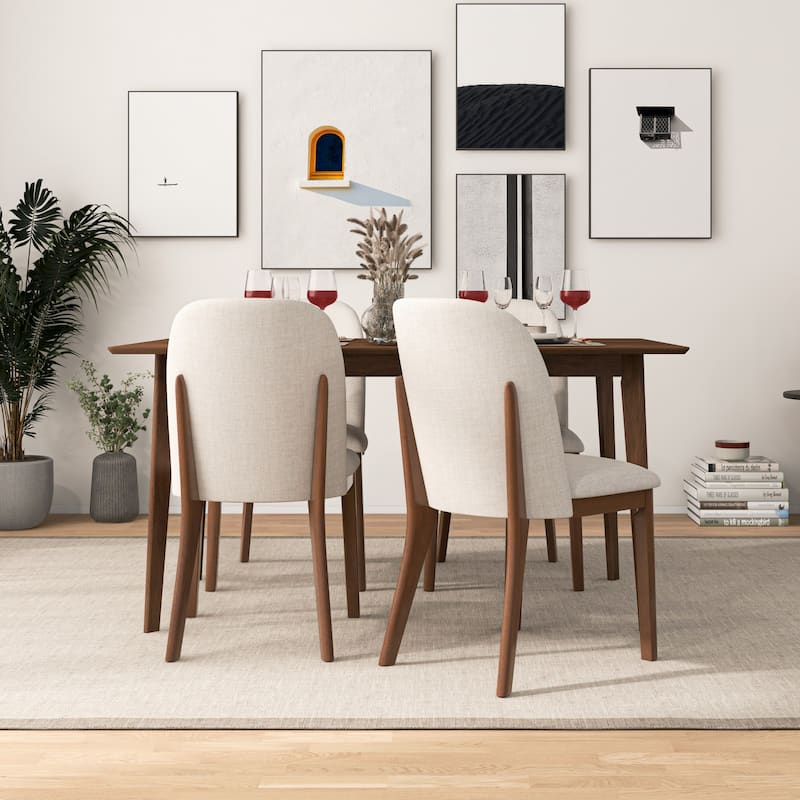 Bellar Mid Century Modern Linen/Velvet Dining Chair (Set of 2)