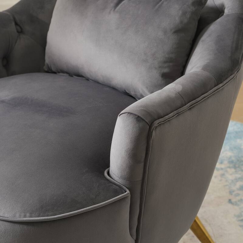 KINWELL Upholstered Tufted Velvet High Wingback Accent Chair