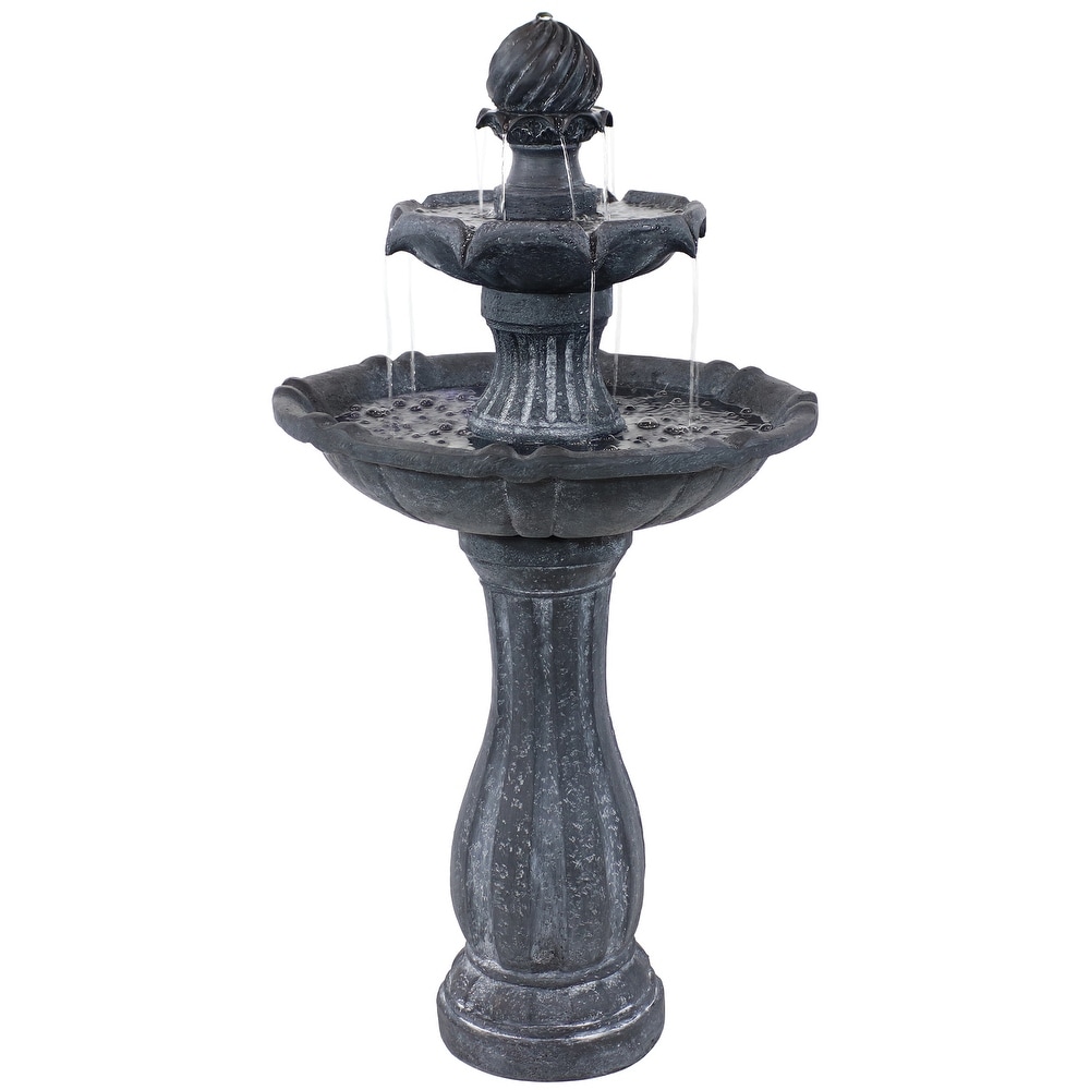 2-Tier Arcade Solar with Battery Fountain with LED - Color Options - 45-Inch