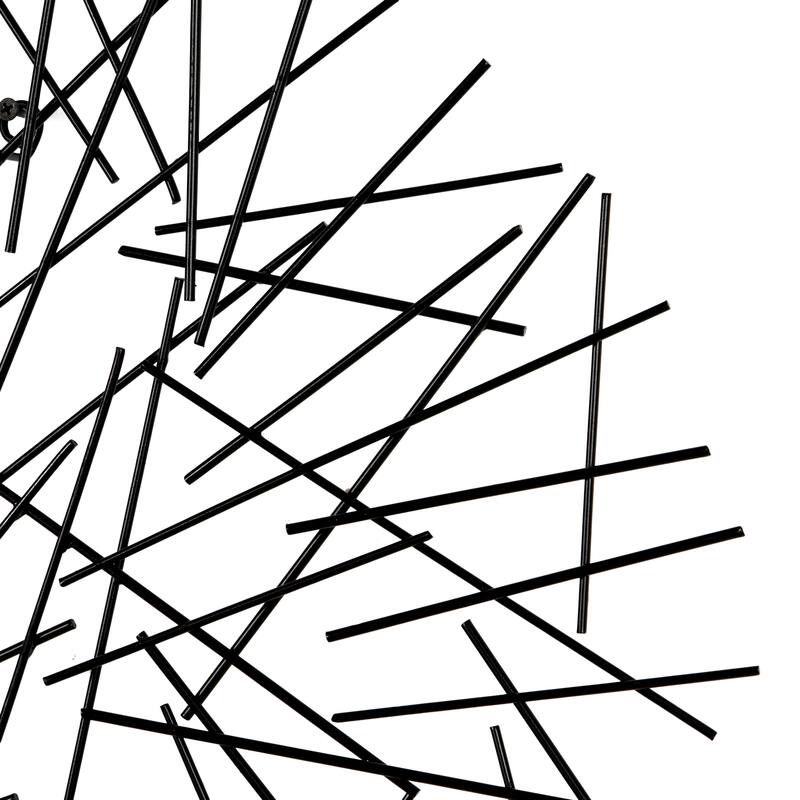 Black Metal Overlapping Stick Abstract Home Wall Decor